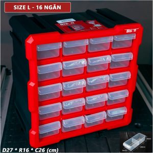 Tủ đựng dụng cụ nhựa kết nối 16 ngăn BISON BS386101B