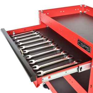 Hộc kéo xe đẩy CSPS 03 ngăn - 71cm màu đen/ đỏ/xanh dương - Đen