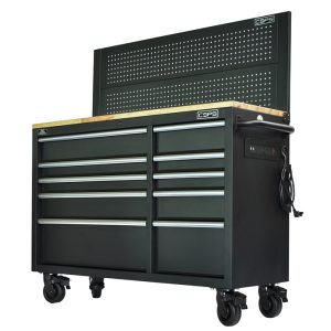 Tủ dụng cụ 132cm - 05 hộc kéo màu đen CSPS tay cầm đỏ - Có vách lưới