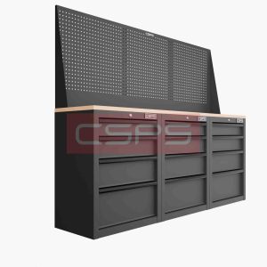 Tủ dụng cụ CSPS 183cm - 3 tủ màu Đỏ 12 hộc kéo