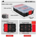 Hộp đựng linh kiện Bison nhiều ngăn tiện dụng, dùng đựng ốc vít mũi khoan linh kiện điện tử thủ công câu cá
