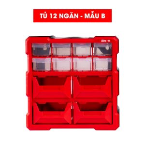 Tủ đựng dụng cụ nhựa kết nối Bison BS386101C - Tủ 12 ngăn hở