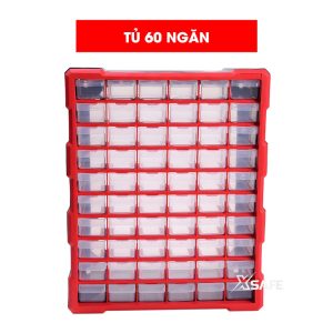 Tủ nhựa đựng linh kiện nhiều ngăn Bison BS38, nhựa PP nguyên sinh, dùng đựng ốc vít linh kiện điện tử - Tủ 60 ngăn