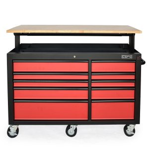 Tủ dụng cụ CSPS 142cm - 10 hộc kéo màu đỏ/đen - Đen phối tay cầm Đỏ