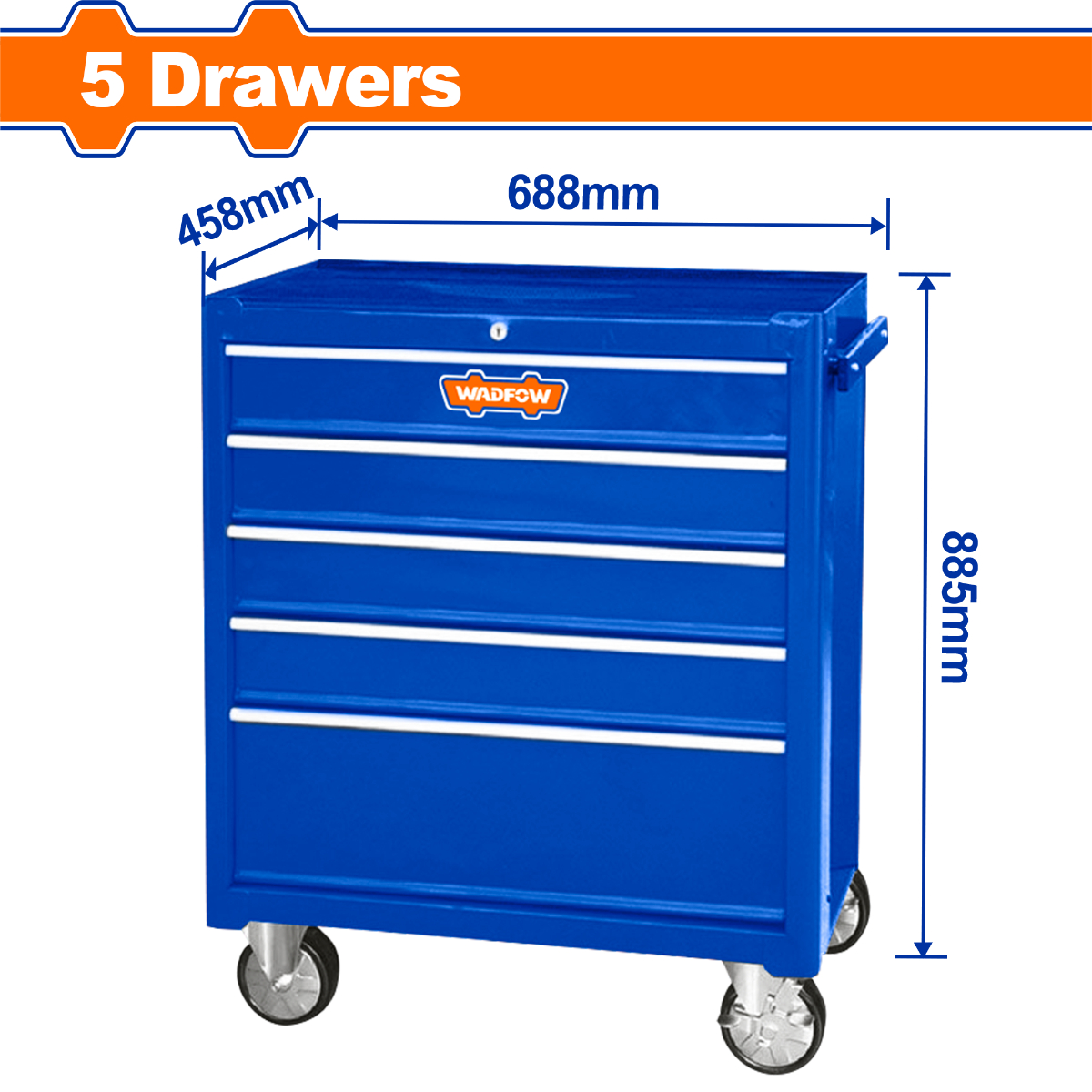 Tủ đựng dụng cụ 5 ngăn kéo 688x458x735mm WadFow WCS2A05