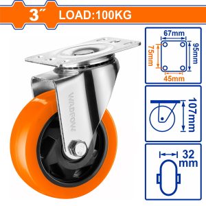 Bánh Xe Đẩy Xoay 3" WADFOW WJL2332