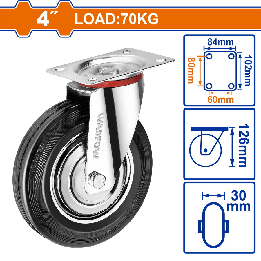 Bánh Xe Đẩy Cao Su Xoay 4" WADFOW WJL3342