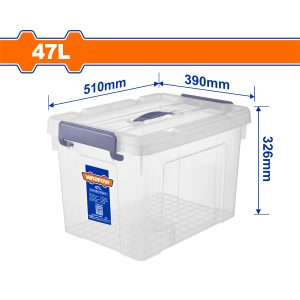 Thùng nhựa trong suốt dung tích 47L Wadfow WTB2350 510x390x326mm