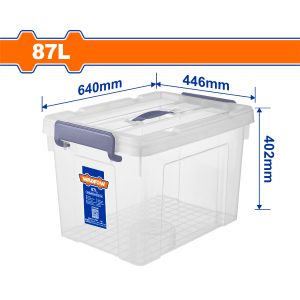 Thùng nhựa trong suốt dung tích 87L WADFOW WTB2390 640x446x402mm
