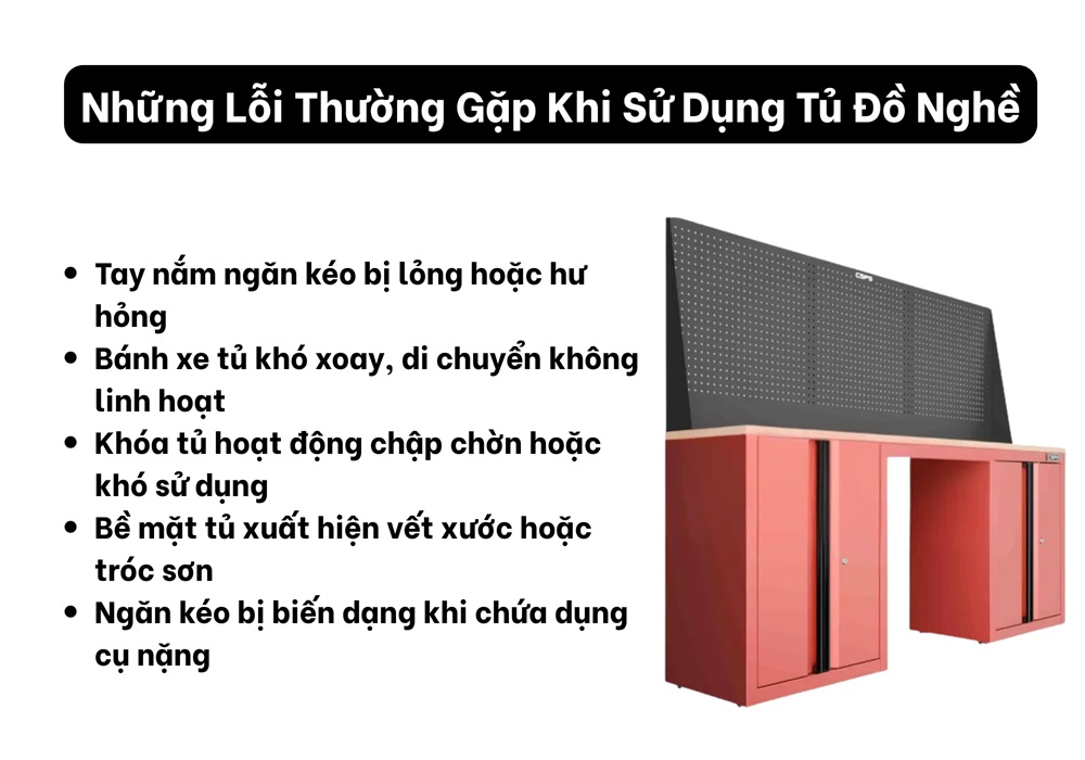 Những lỗi thường gặp khi sử dụng tủ đồ nghề